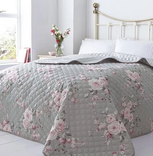 Catherine Lansfield Canterbury Bedspread - Grey 1 Catherine Lansfield Canterbury Bedspread - Grey