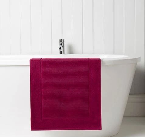 Christy Supreme Terry Towelling Bath Mat Raspberry 2 Christy Supreme Terry Towelling Bath Mat Raspberry - Image 2