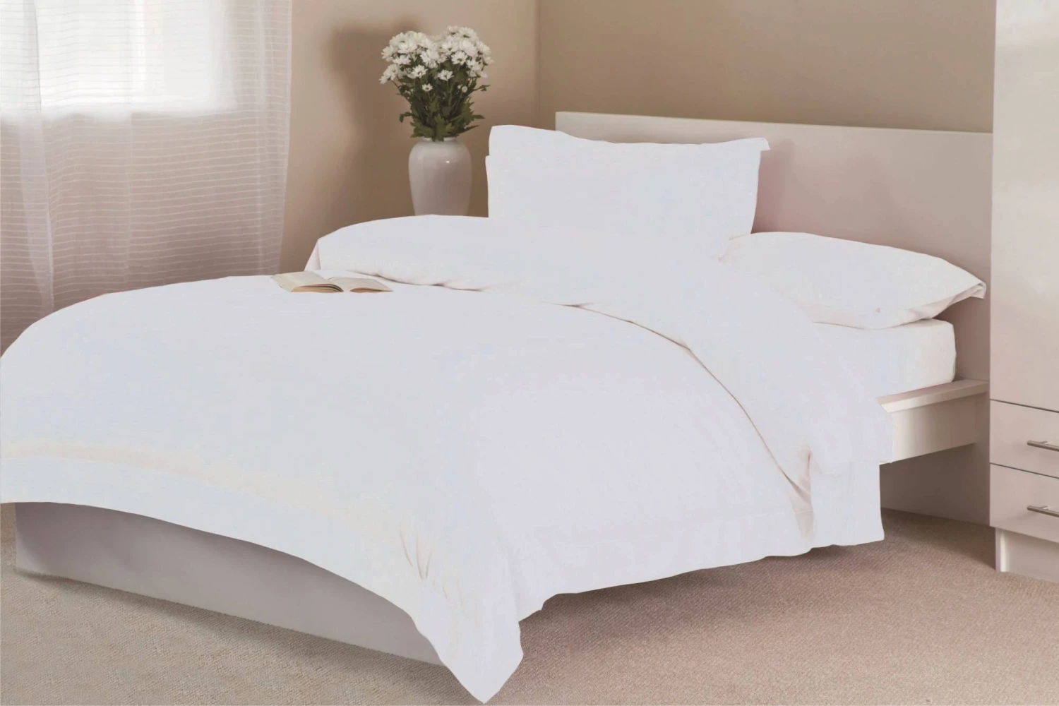 Belledorm 400 Count Egyptian Cotton Duvet Cover - White 1 Belledorm 400 Count Egyptian Cotton Duvet Cover - White