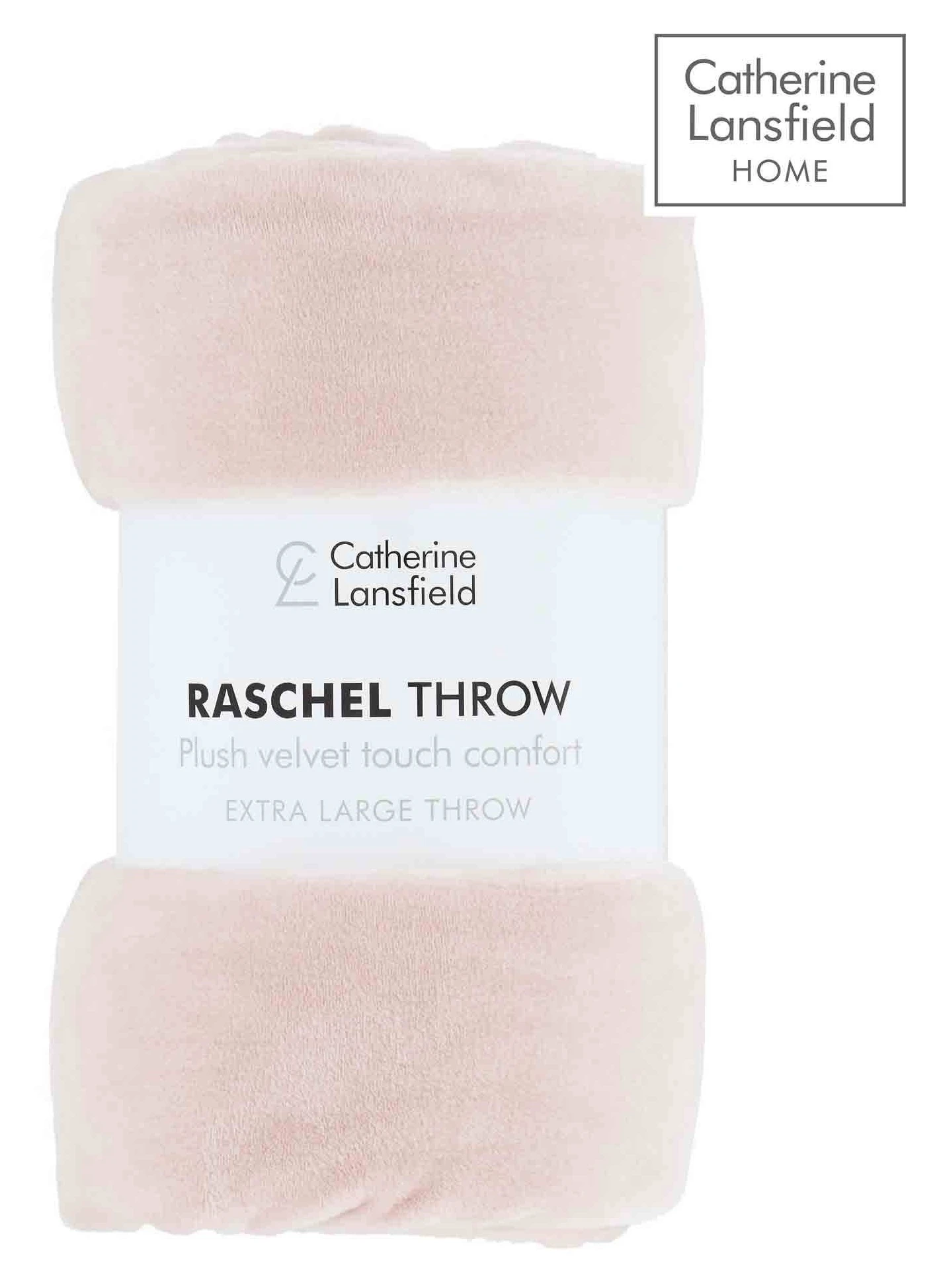 Catherine Lansfield Raschel Velvet Touch Throw Blush 2 Catherine Lansfield Raschel Velvet Touch Throw Blush - Image 2