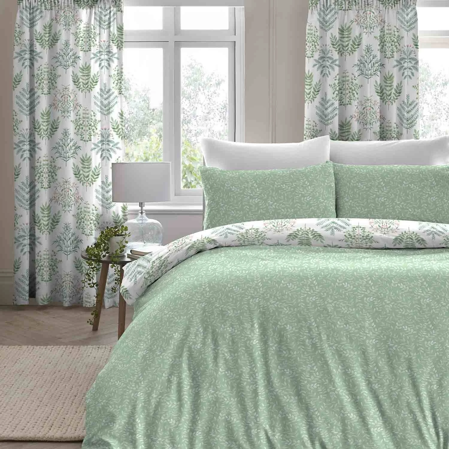 Dreams & Drapes Emily Duvet Cover Set Green 1 Dreams & Drapes Emily Duvet Cover Set Green