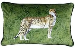 Riva Cheetah Forest Filled Cushion - Forest Green