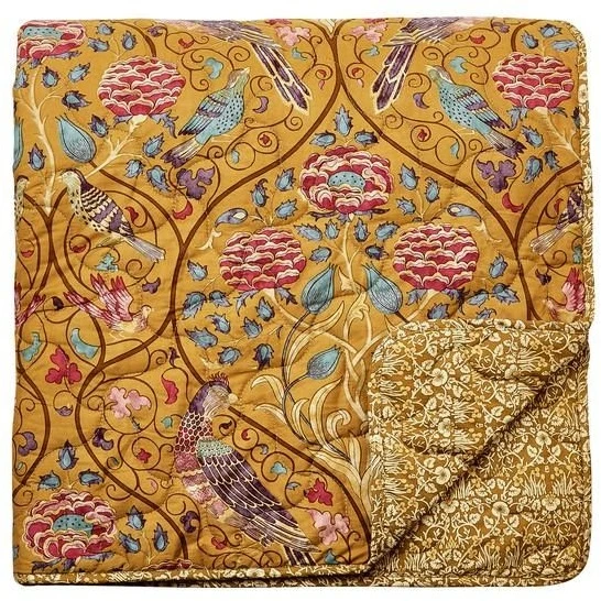 Morris & Co Seasons By May Quilted Throw - Saffron 1 Morris & Co Seasons By May Quilted Throw - Saffron