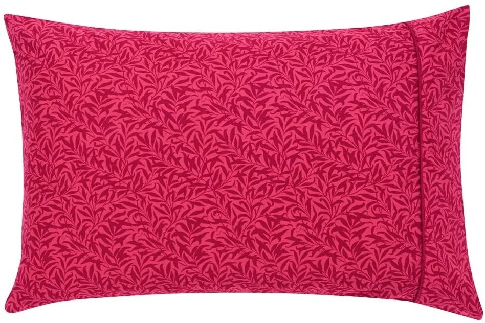 Morris & Co Strawberry Thief Housewife Pillowcase - Crimson 1 Morris & Co Strawberry Thief Housewife Pillowcase - Crimson