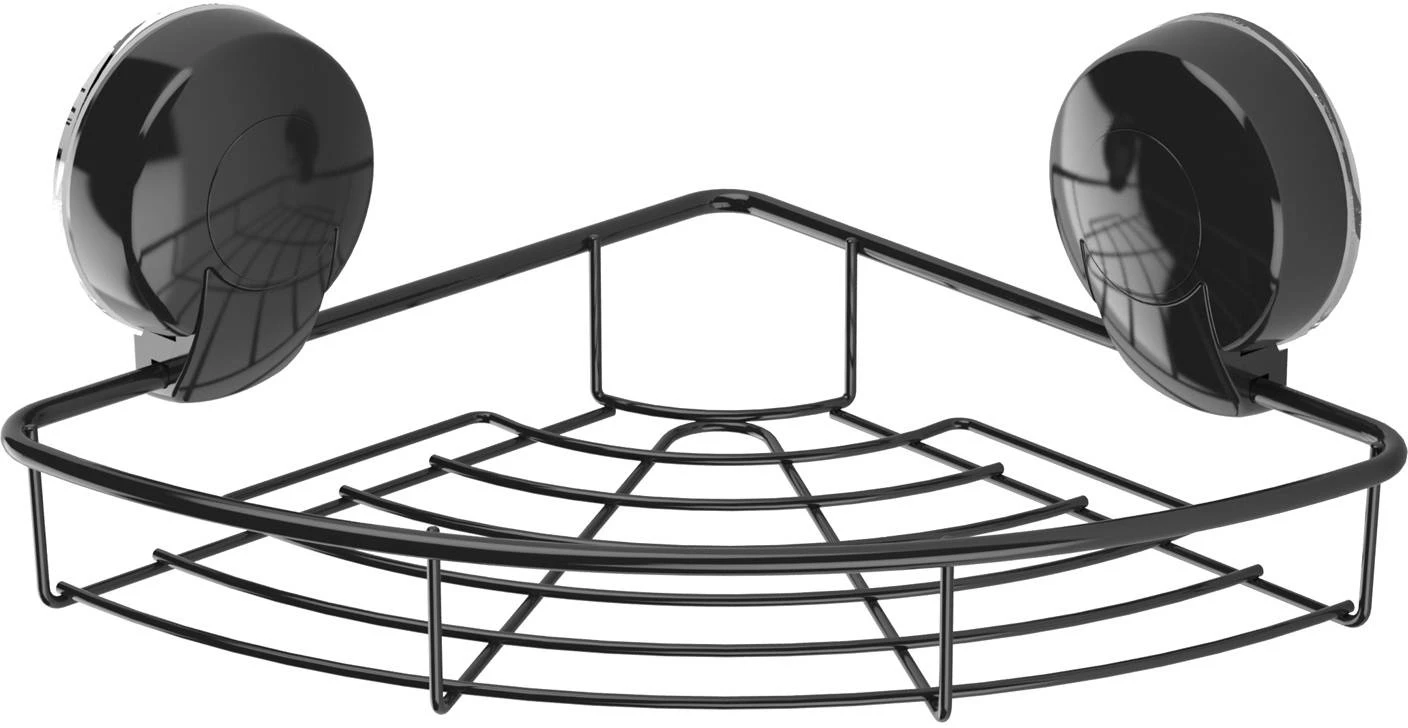 Showerdrape Suctionloc Corner Basket Black 1 Showerdrape Suctionloc Corner Basket Black