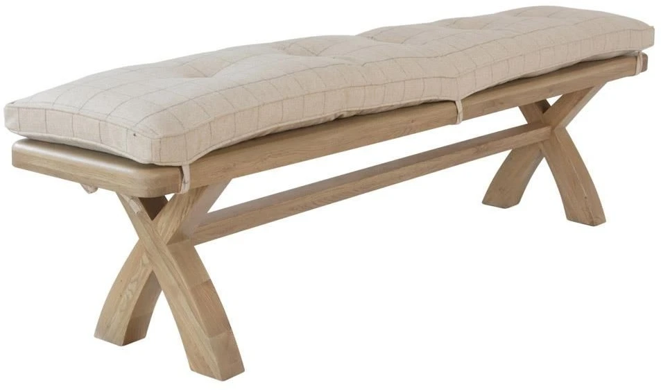 Other Hexham 2.0m Bench Cushion - Natural Check 1 Other Hexham 2.0m Bench Cushion - Natural Check