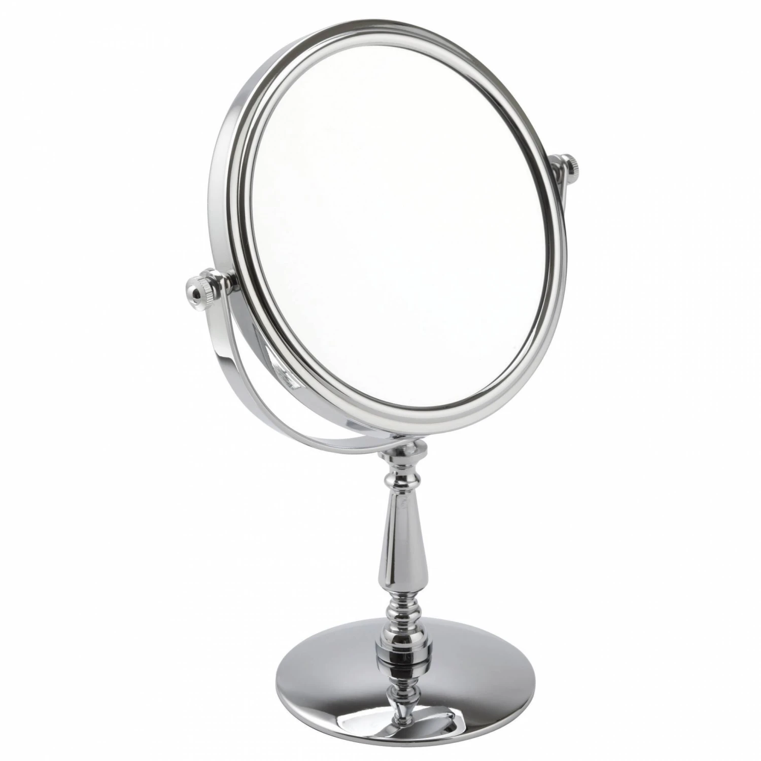 Fancy Metal Chrome Pedestal Mirror 5x Magnification H27cm 1 Fancy Metal Chrome Pedestal Mirror 5x Magnification H27cm