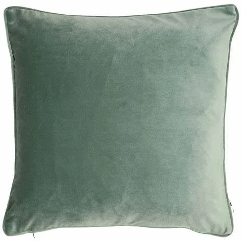Malini Luxe Velvet Eucalyptus Cushion 43cm X 43cm 1 Malini Luxe Velvet Eucalyptus Cushion 43cm X 43cm