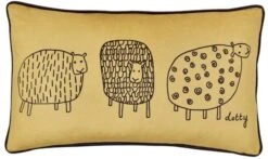 Fusion Dotty Sheep Ochre Filled Cushion