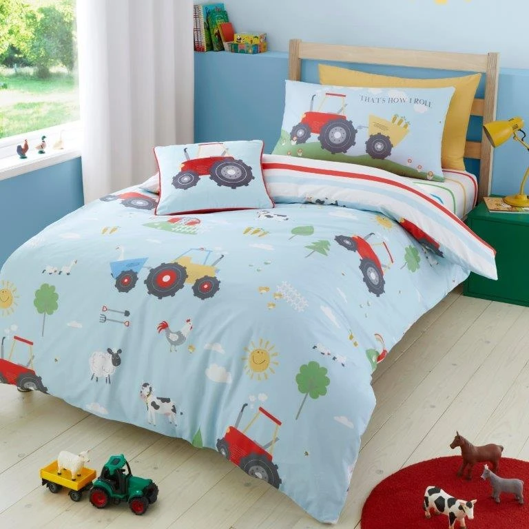 Bedlam Farmyard Friends Blue Duvet Cover Set 1 Bedlam Farmyard Friends Blue Duvet Cover Set