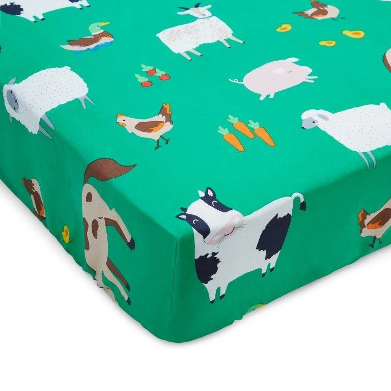 Catherine Lansfield Farmyard Animals Kids Single Fitted Sheet 2 Catherine Lansfield Farmyard Animals Kids Single Fitted Sheet - Image 2