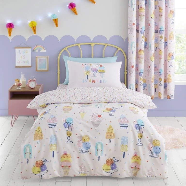 Catherine Lansfield Ice Cream Fundae Kids Duvet Set - Single 1 Catherine Lansfield Ice Cream Fundae Kids Duvet Set - Single