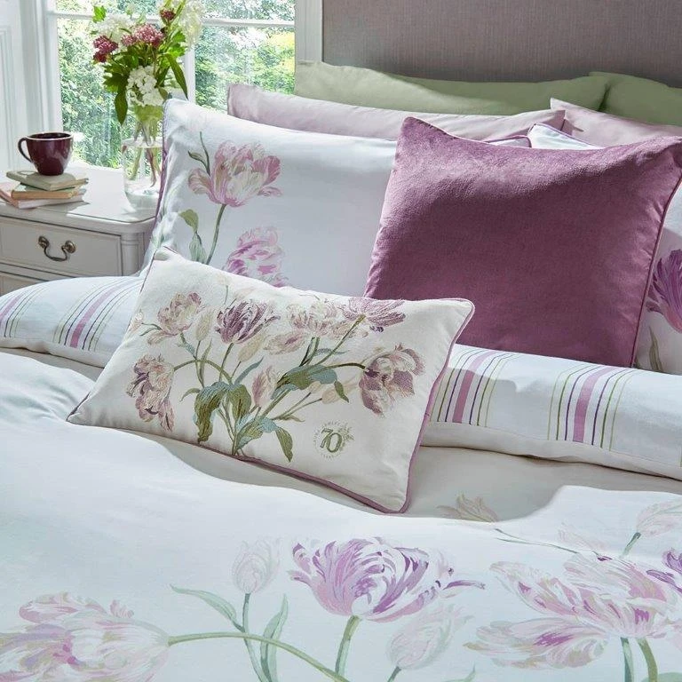 Laura Ashley Gosford Grape Pillowcase Pair 2 Laura Ashley Gosford Grape Pillowcase Pair - Image 2
