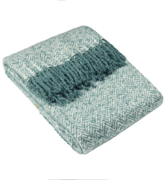 Riva Weaver Herringbone Teal Throw 1 Riva Weaver Herringbone Teal Throw