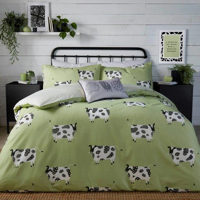 Fusion Daisy Cow Green Duvet Cover Set 1 Fusion Daisy Cow Green Duvet Cover Set