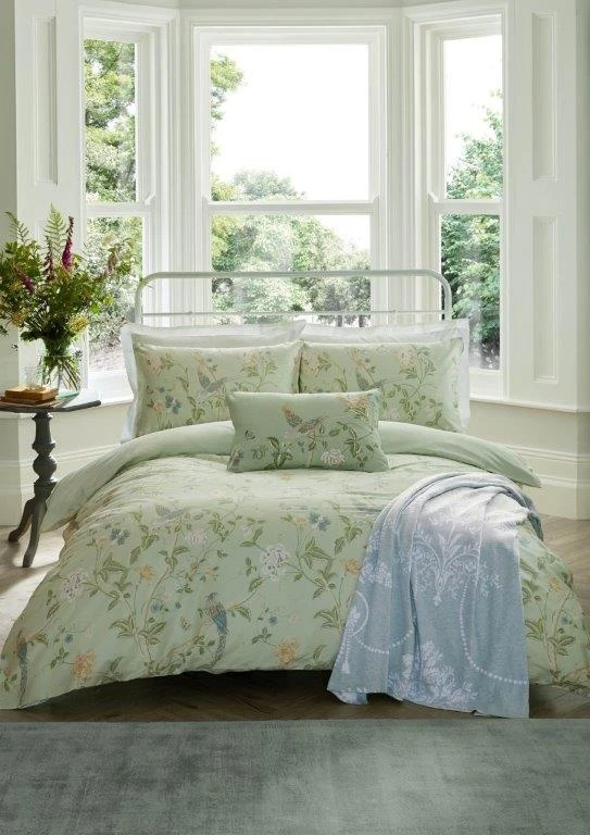Laura Ashley Summer Palace Eau De Nil Duvet Cover Set 1 Laura Ashley Summer Palace Eau De Nil Duvet Cover Set
