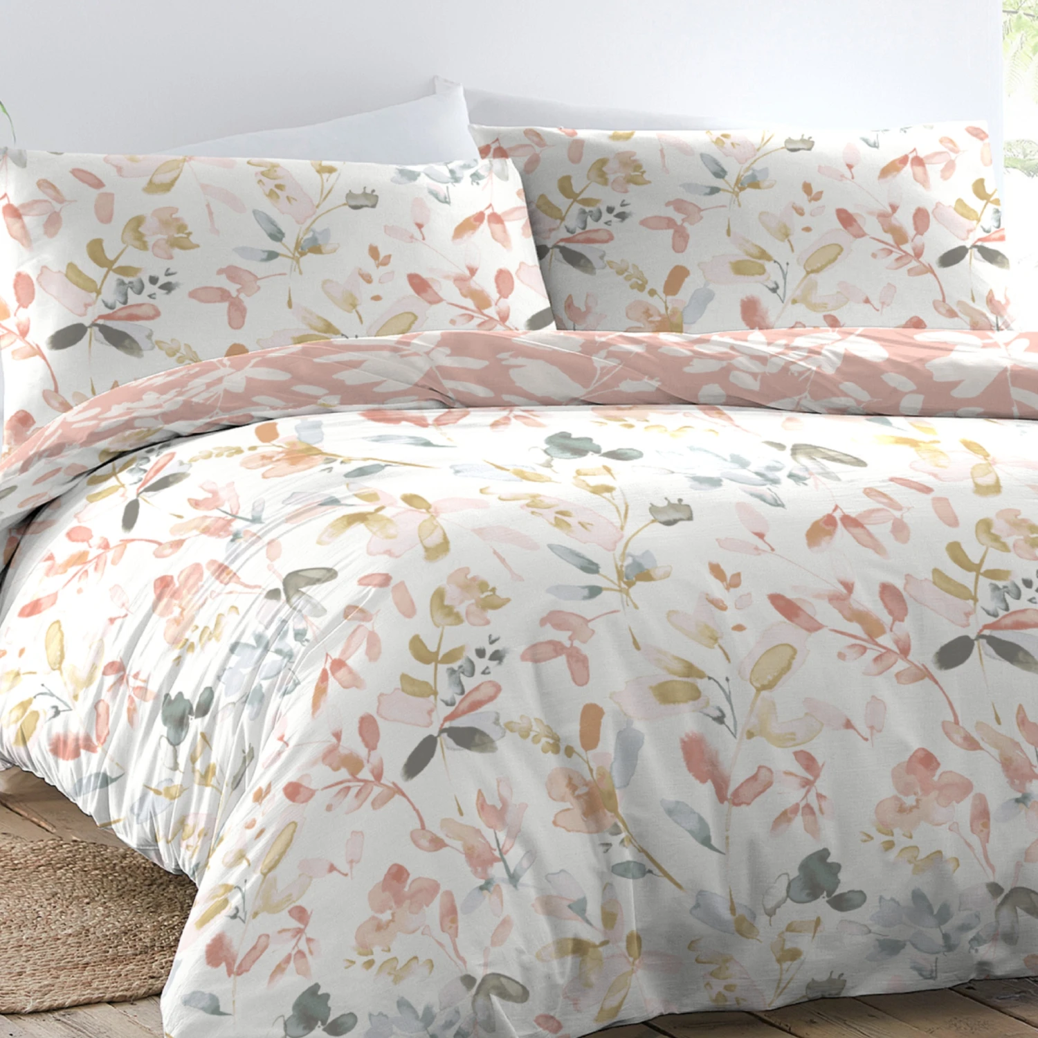 Appletree Saffron Dusky Pink Duvet Cover Set 2 Appletree Saffron Dusky Pink Duvet Cover Set - Image 2