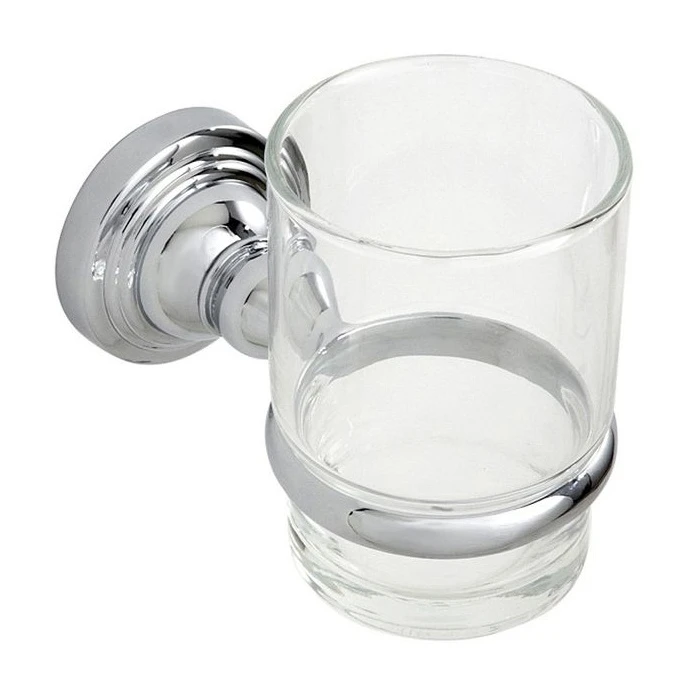 Showerdrape Fidelity Glass Toothbrush Holder - Chrome 1 Showerdrape Fidelity Glass Toothbrush Holder - Chrome